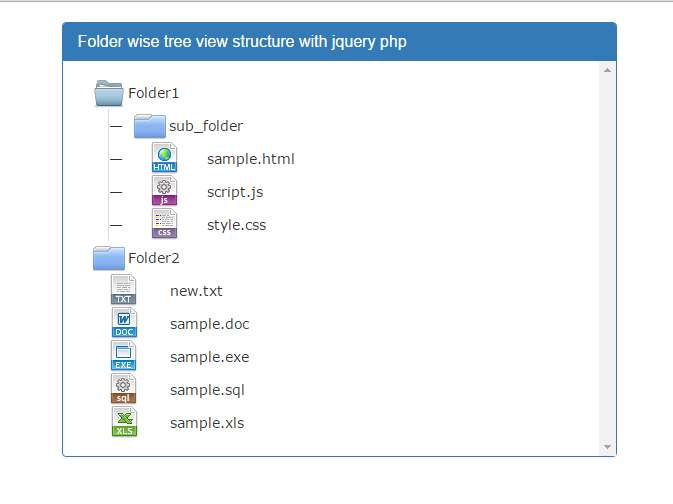 Folder  tree structure with php jquery
