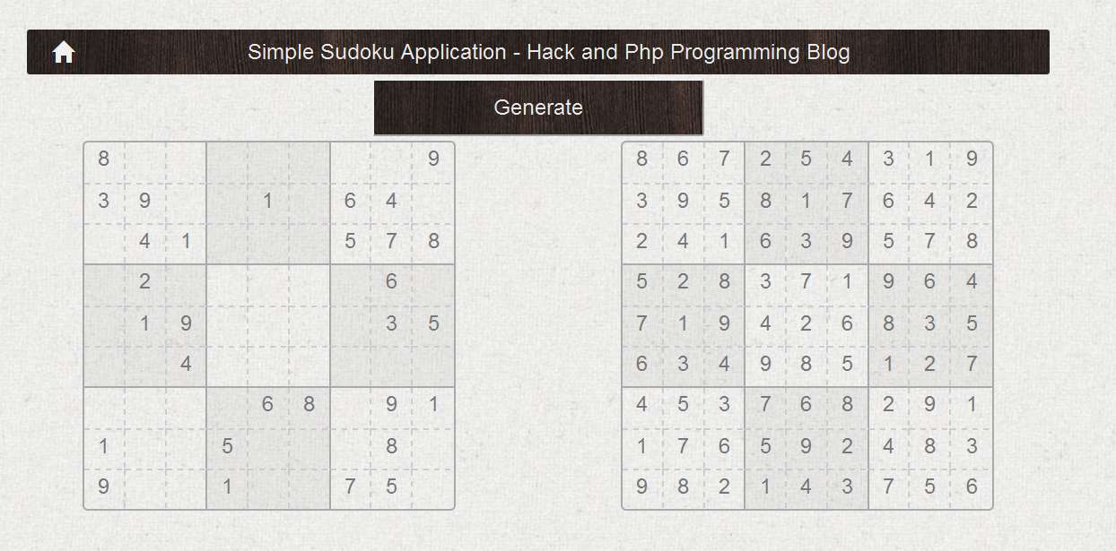 Generate sudoku hack and php programming blog