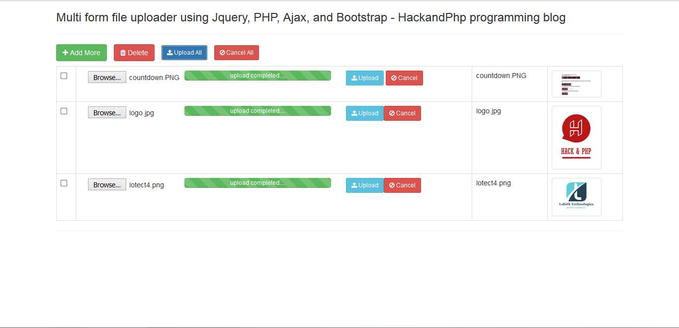 Multiple form file uploader using Jquery Ajax PHP and Bootstrap ...