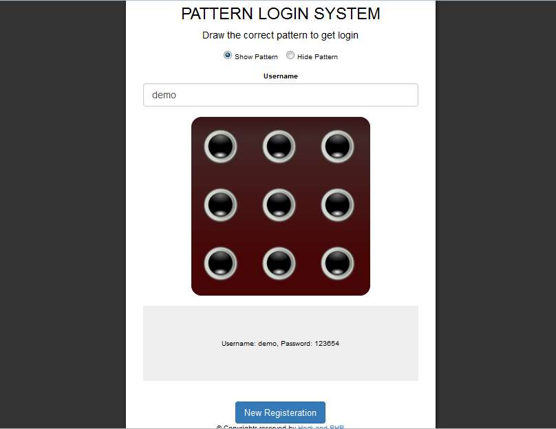 Pattern style login system php -  Hackandphp