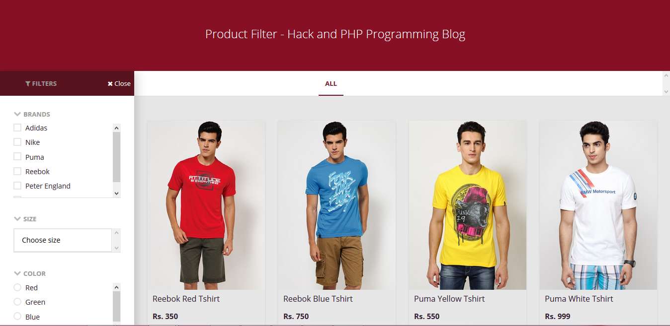 Product Filter HackandPhp Programming Blog