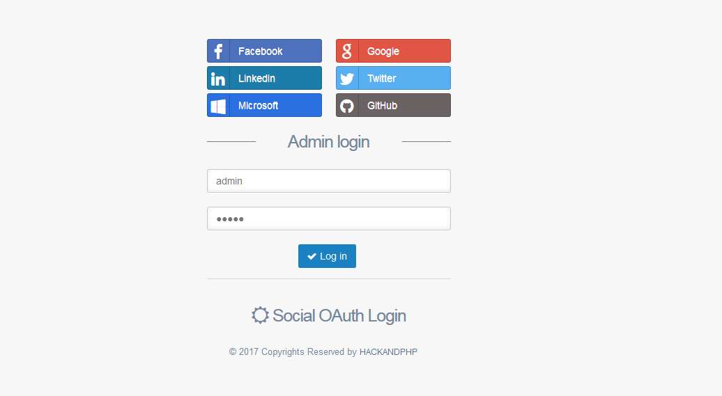 Social oath login hack and php