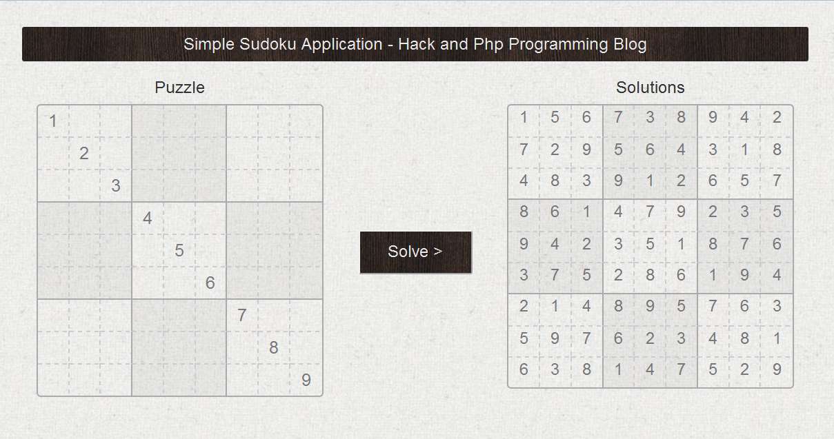 Solve sudoku hack and php programming blog